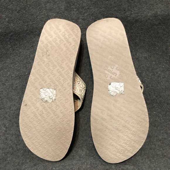 Skechers Shoes Women’s Taupe Cali Vinyasa-Glass Star Platform Flip Flops Size 9 - Picture 8 of 9